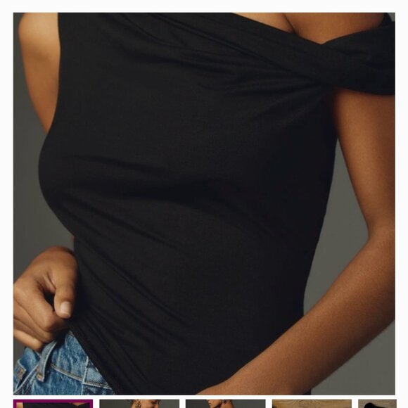 Reformation black cello off shoulder top nwt large - Picture 1 of 5